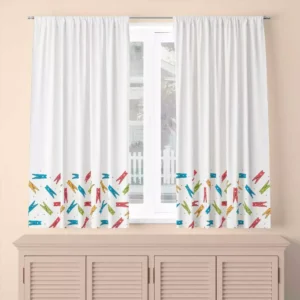 Cortinas para Lavanderia passa varão 2.00m x 1.36m Decorativa Envio Rápido Grampos de Roupa