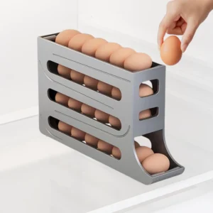1/2 Peça Porta Ovos Deslizante Organizador Para Geladeira De 4 Camadas Automática Rolantes