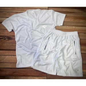 Kit Todo Branco Camiseta e Bermuda Com Logo Refletivo + Diversas Cores + Pronta Entrega Promoção!