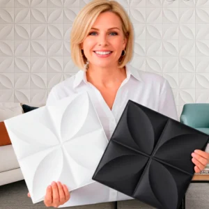 Kit 30|10|5 Placas PVC 3D Revestimento de Parede Decorativa 25x25 cm