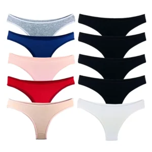 Kit com 10 Calcinhas Tanga New Basic Cotton Confortável Algodão Reforçada Promoção