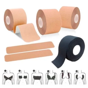 Kit Sutiã Rolo Adesivo Levanta Peito Seio Fita Invisível